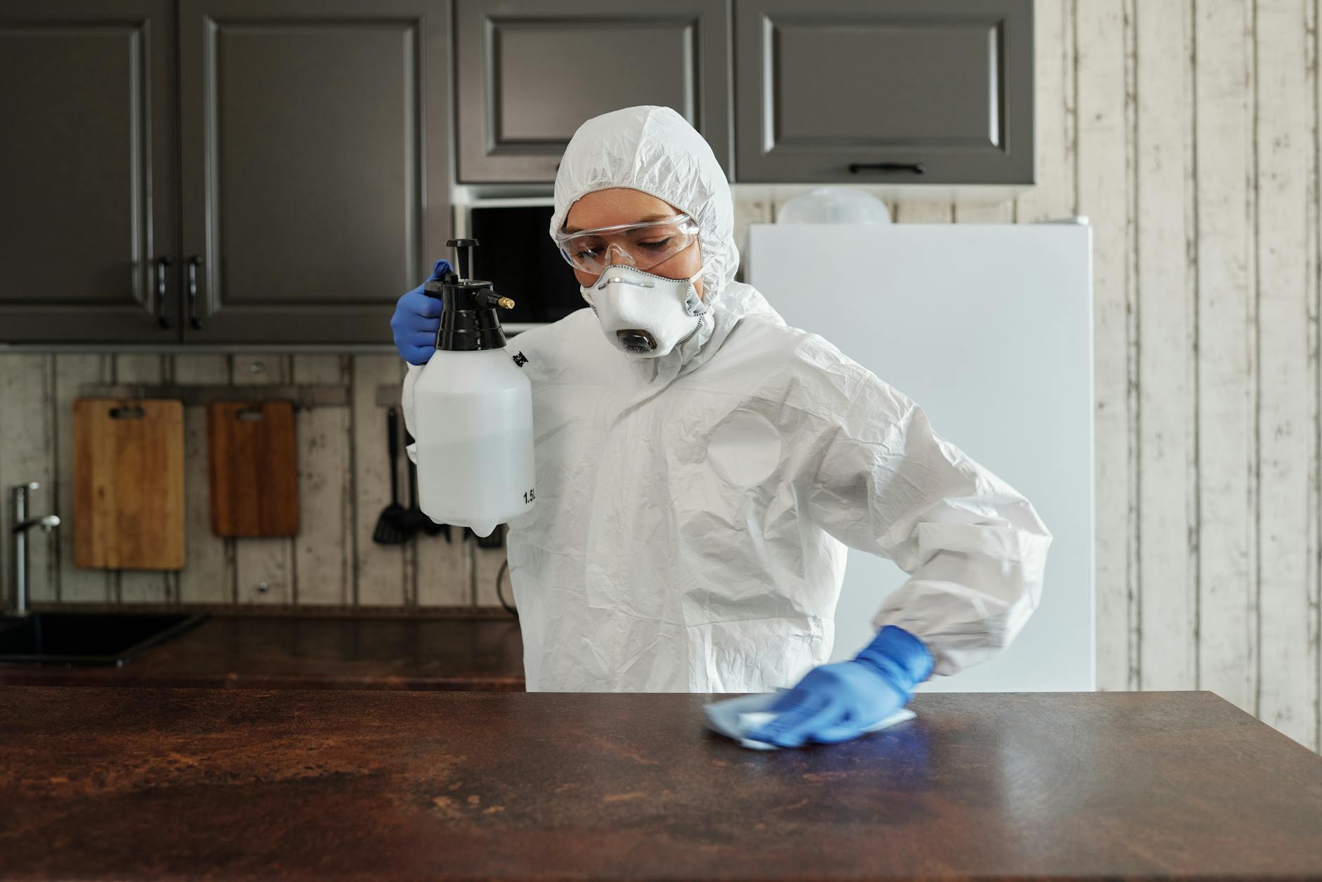 Professional cleaning supplies used by Mesa cleaners